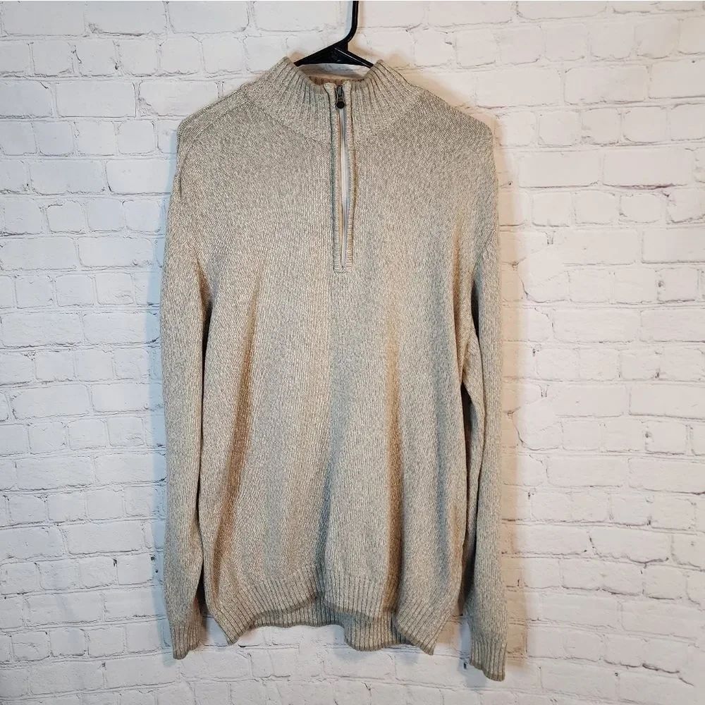 Men's Columbia Zip-Up Turtleneck Tan Sweater, XXL - Picture 1 of 4